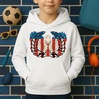Warrant Officer Corps Eagle Rising Retro Flag Kids Hoodie thumb 2