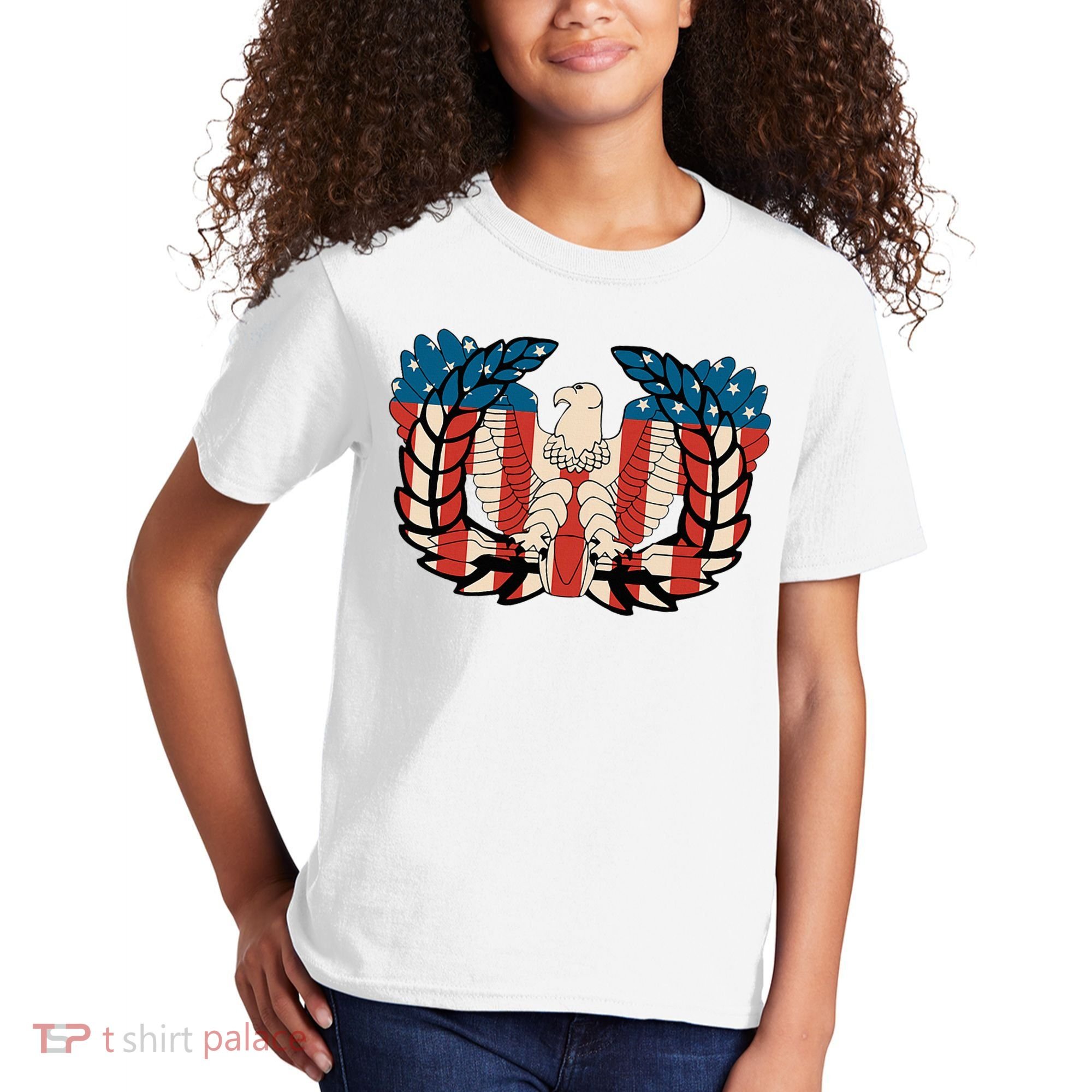 Warrant Officer Corps Eagle Rising Retro Flag Kids T-Shirt
