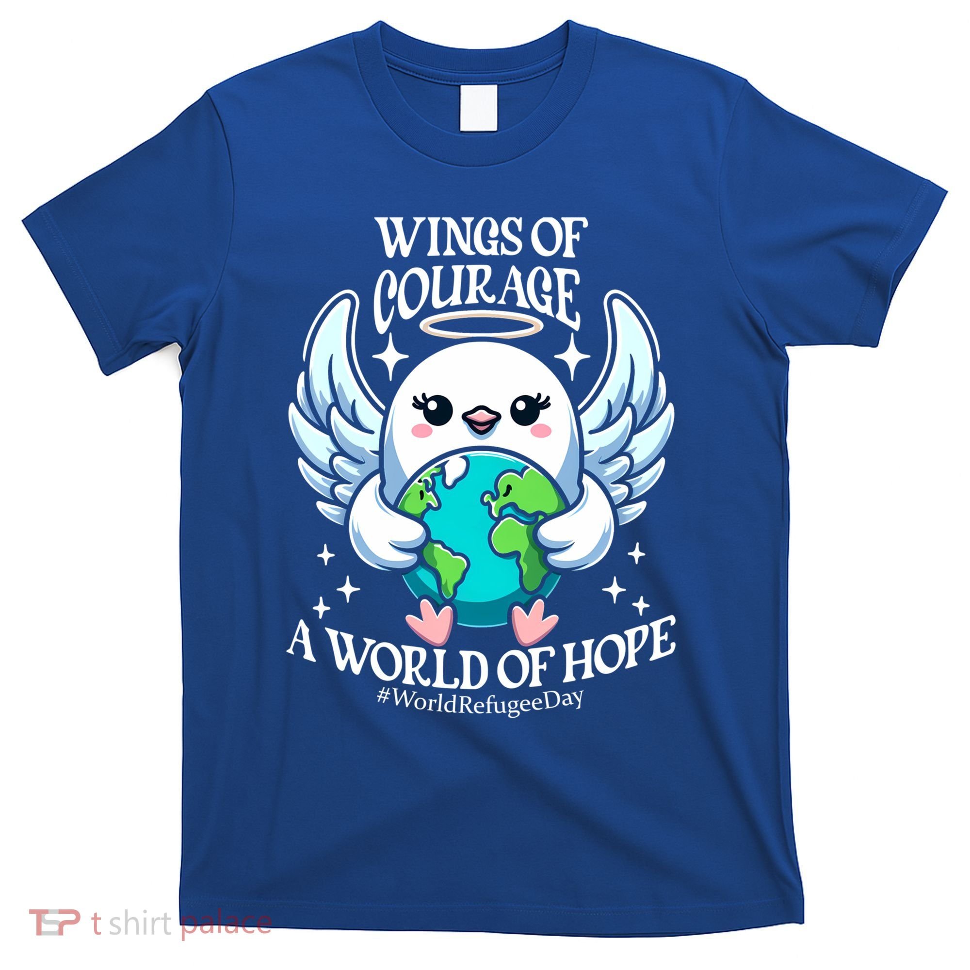 Wings Of Courage World Of Hope World Refugee Day Dove Earth Gift T-Shirt
