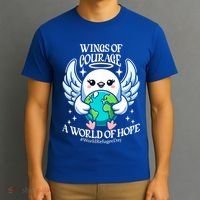 Wings Of Courage World Of Hope World Refugee Day Dove Earth Gift T-Shirt thumb 3