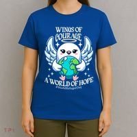 Wings Of Courage World Of Hope World Refugee Day Dove Earth Gift T-Shirt thumb 4