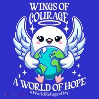 Wings Of Courage World Of Hope World Refugee Day Dove Earth Gift Women's Tank Top thumb 5