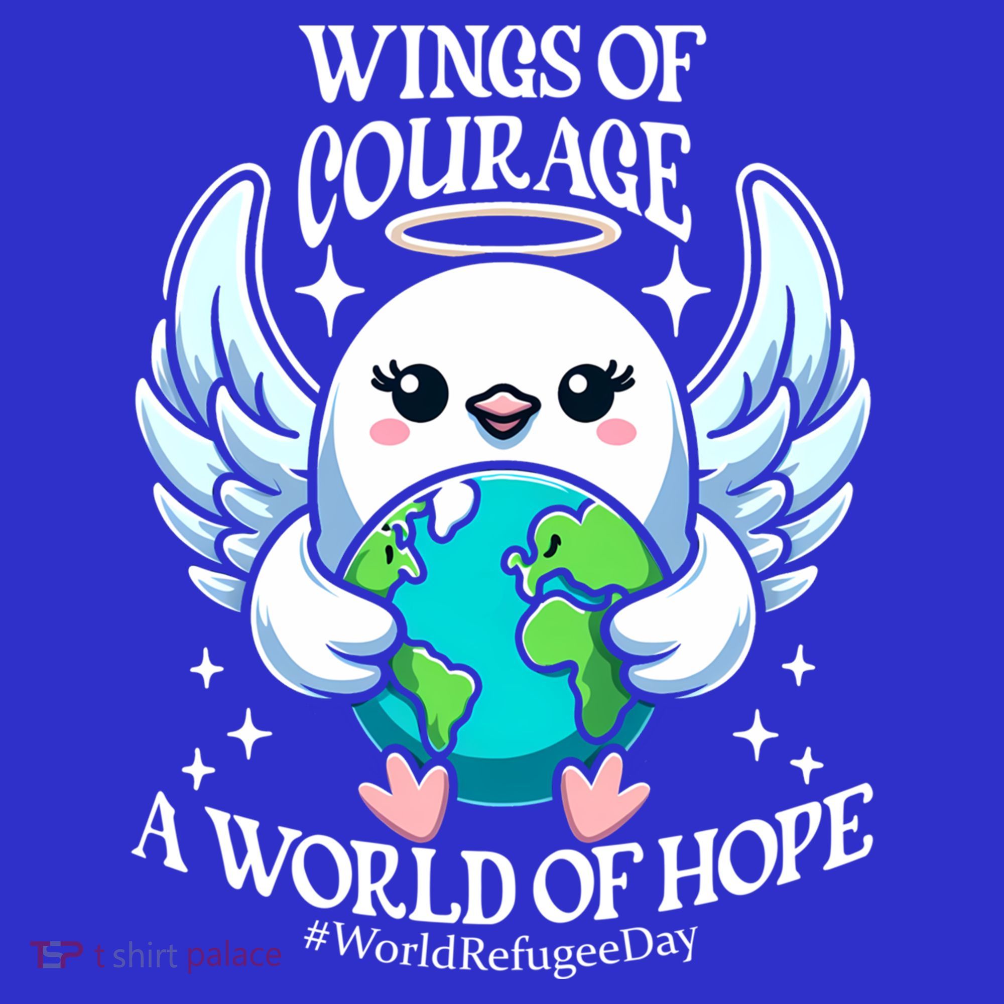 Wings Of Courage World Of Hope World Refugee Day Dove Earth Gift Women's Tank Top