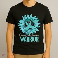 Warrior Ovarian Cancer Awareness T-Shirt thumb 3