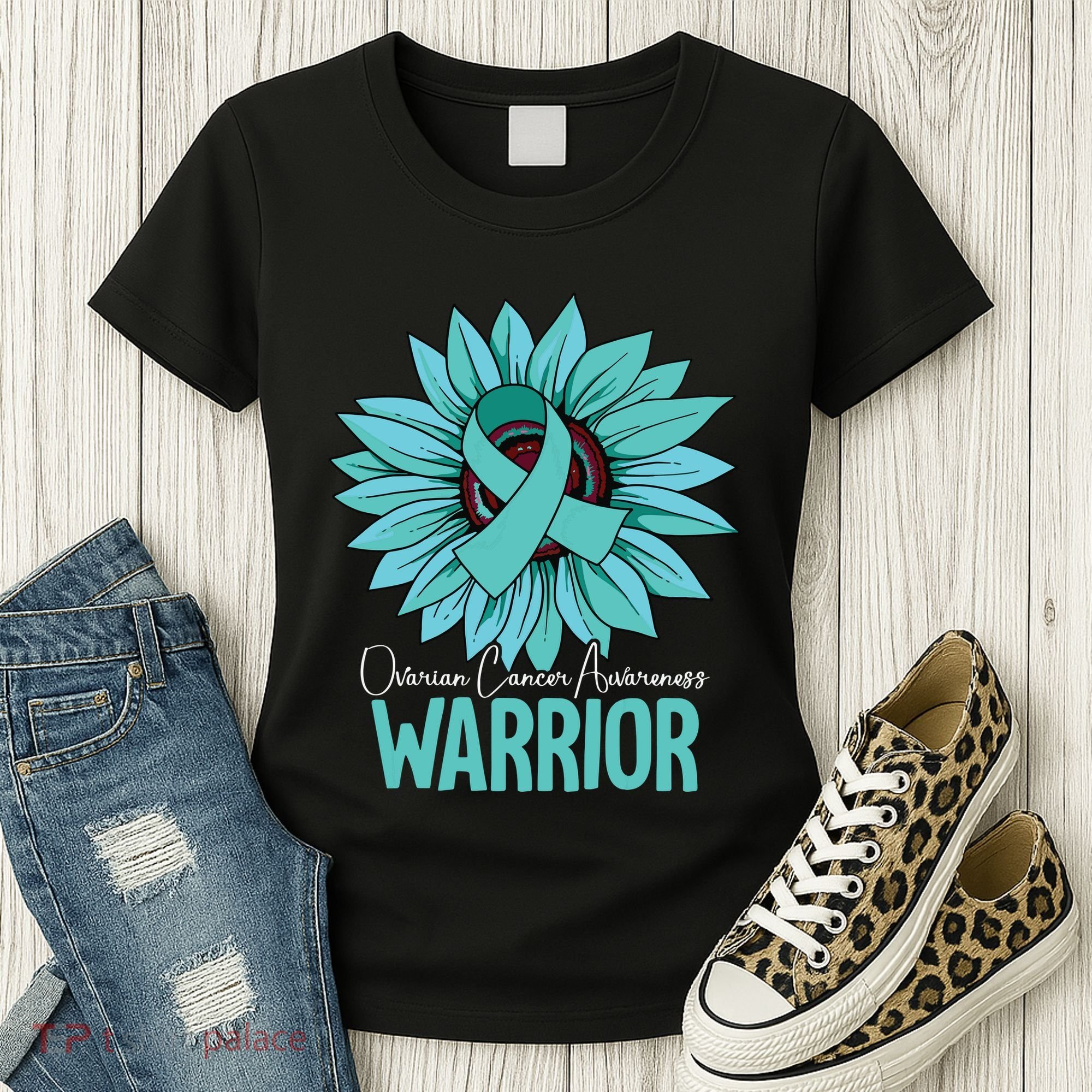 Warrior Ovarian Cancer Awareness Women's T-Shirt