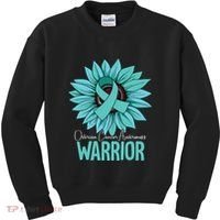 Warrior Ovarian Cancer Awareness Kids Sweatshirt thumb 0