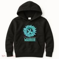 Warrior Ovarian Cancer Awareness Kids Hoodie thumb 0