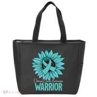 Warrior Ovarian Cancer Awareness Tote Bag thumb 0