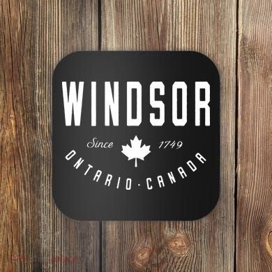 Windsor Ontario Canada Maple Leaf Canadian Gift Coaster