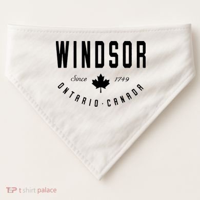 Windsor Ontario Canada Maple Leaf Canadian Gift USA-Made Doggie Bandana