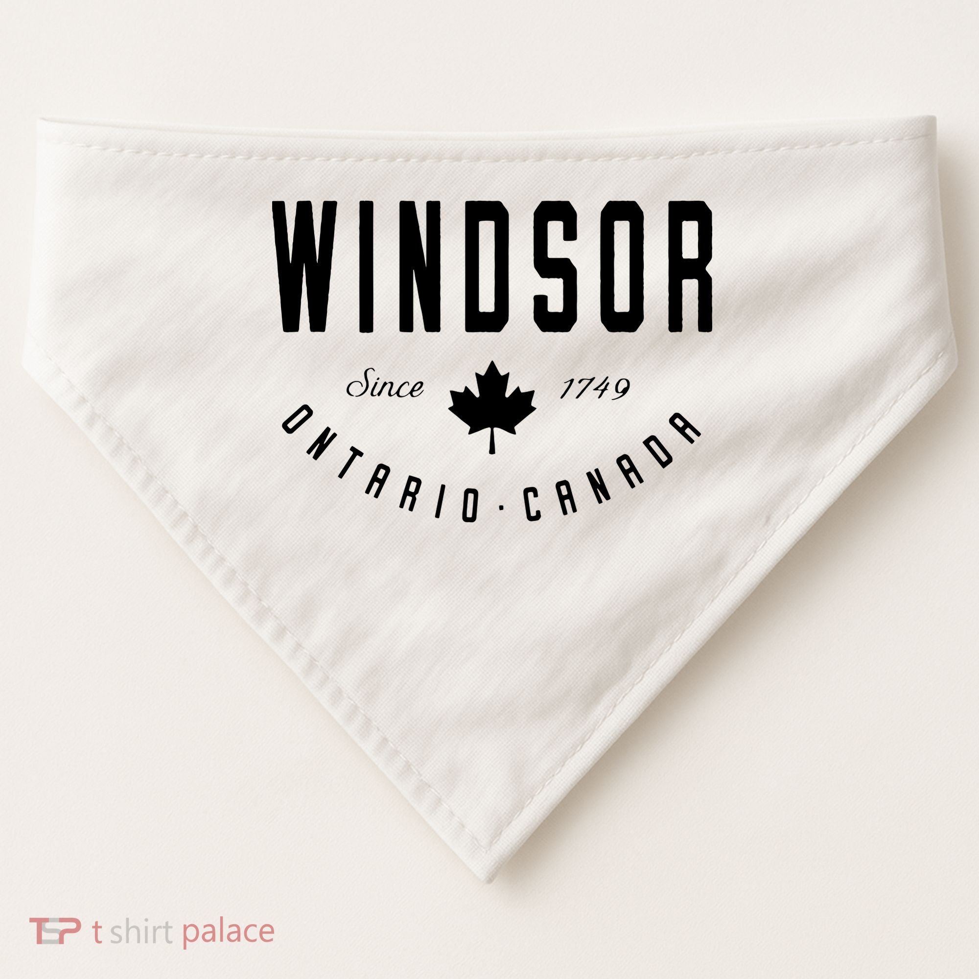 Windsor Ontario Canada Maple Leaf Canadian Gift USA-Made Doggie Bandana