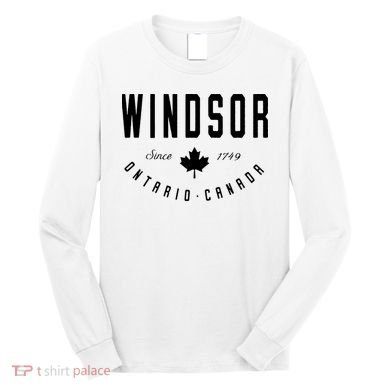 Windsor Ontario Canada Maple Leaf Canadian Gift Long Sleeve Shirt