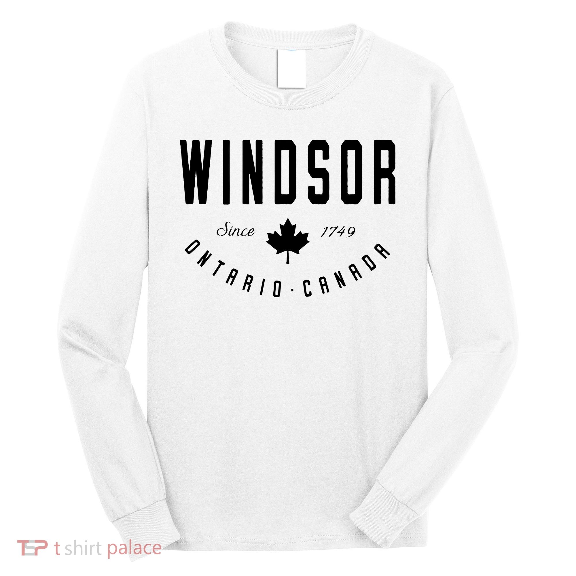 Windsor Ontario Canada Maple Leaf Canadian Gift Long Sleeve Shirt