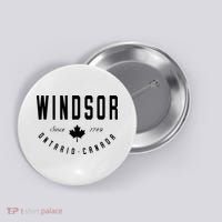 Windsor Ontario Canada Maple Leaf Canadian Gift Button thumb 0