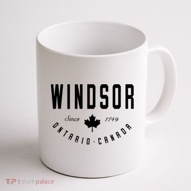 Windsor Ontario Canada Maple Leaf Canadian Gift Coffee Mug back