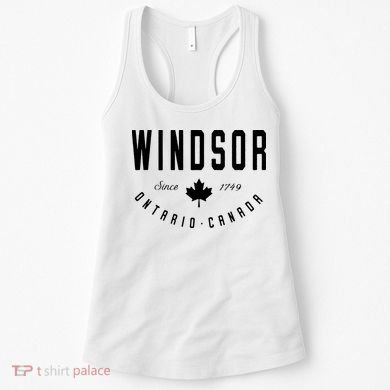 Windsor Ontario Canada Maple Leaf Canadian Gift Women's Tank Top