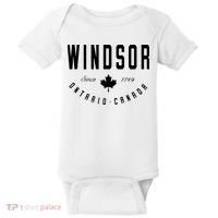 Windsor Ontario Canada Maple Leaf Canadian Gift Baby Bodysuit thumb 0