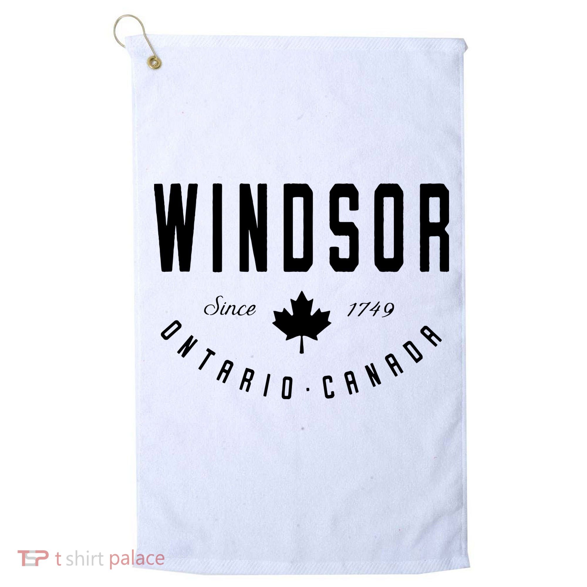 Windsor Ontario Canada Maple Leaf Canadian Gift Golf Towel