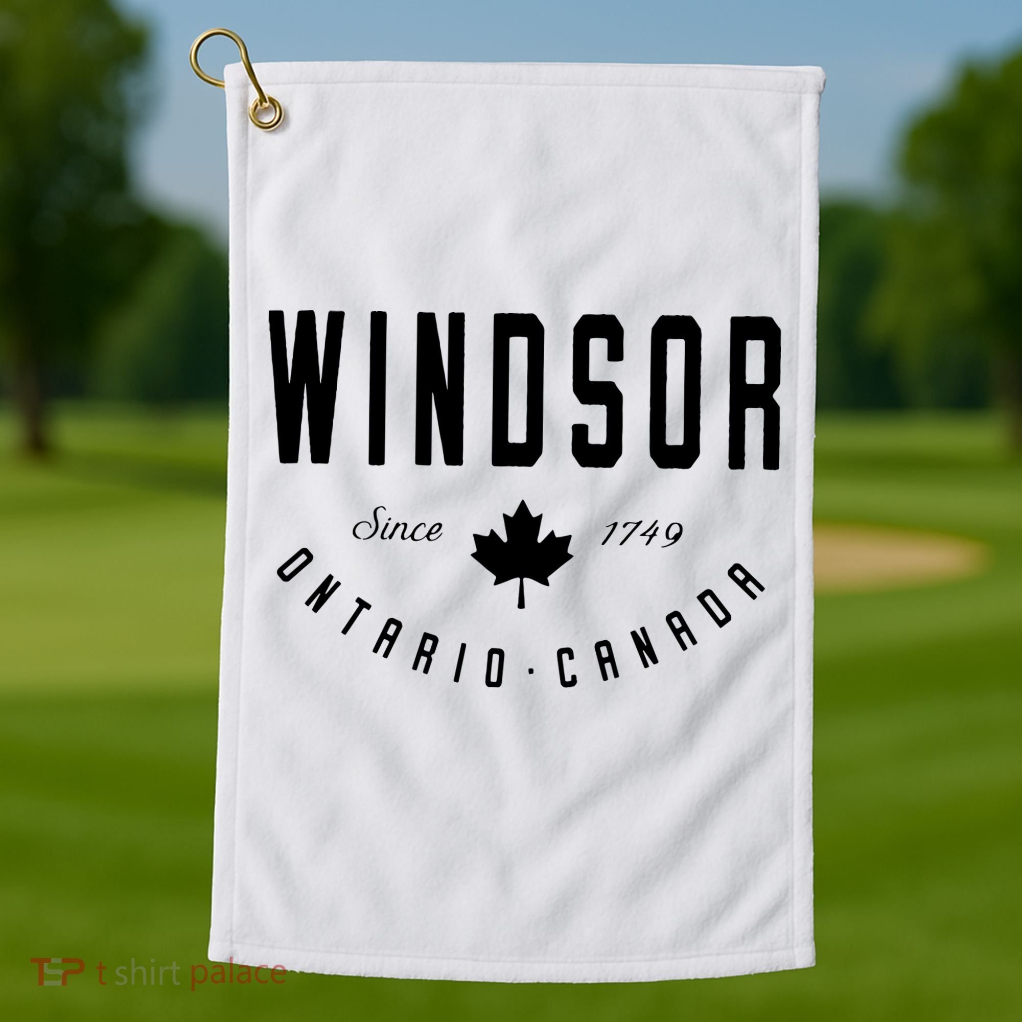 Windsor Ontario Canada Maple Leaf Canadian Gift Golf Towel