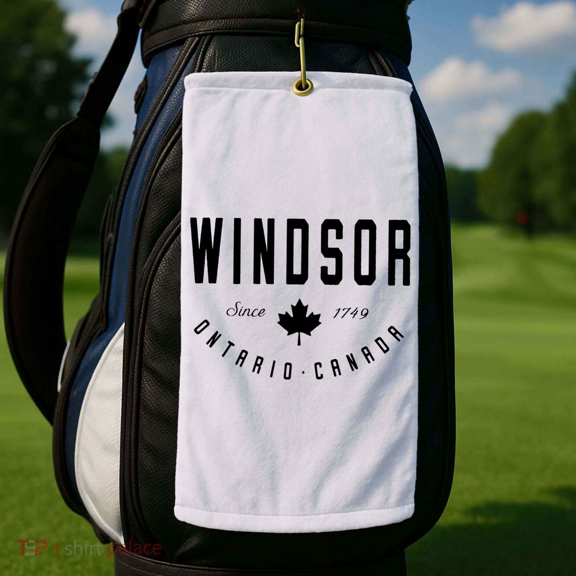 Windsor Ontario Canada Maple Leaf Canadian Gift Golf Towel