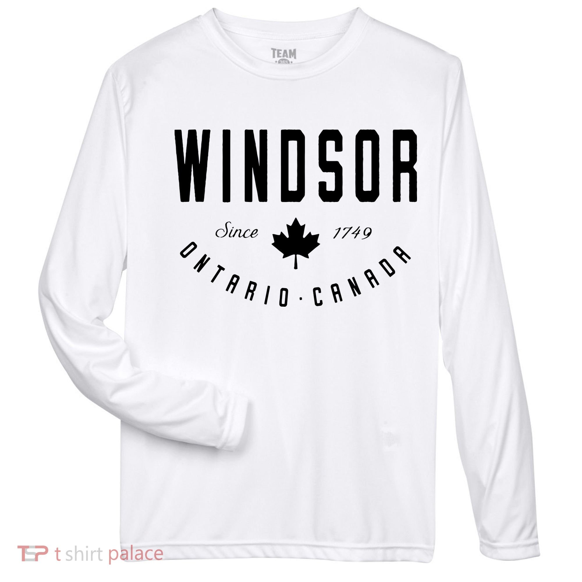 Windsor Ontario Canada Maple Leaf Canadian Gift Zone Performance Long-Sleeve T-Shirt