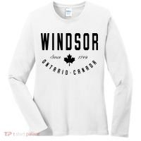 Windsor Ontario Canada Maple Leaf Canadian Gift Women's Long Sleeve Shirt thumb 0