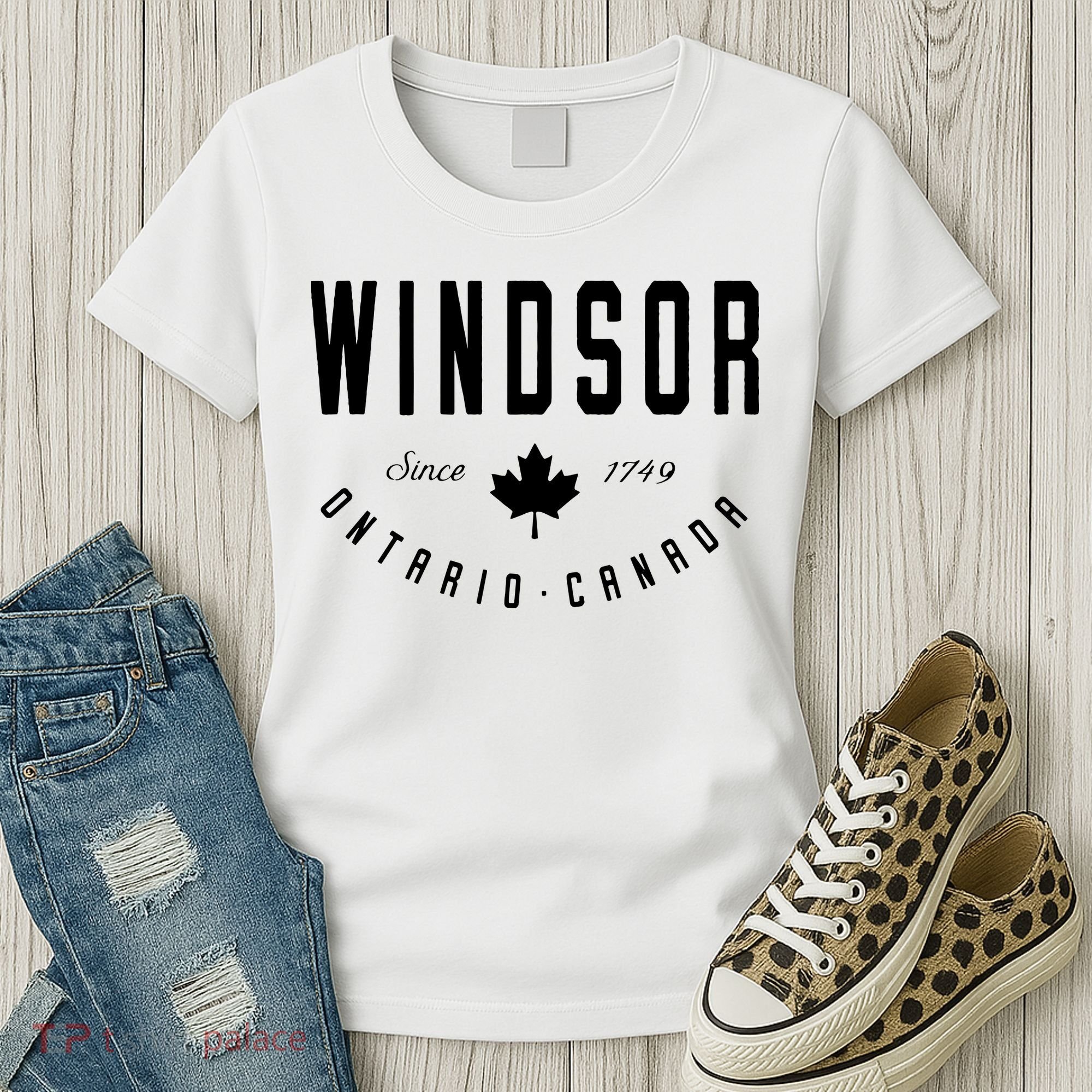 Windsor Ontario Canada Maple Leaf Canadian Gift Women's T-Shirt