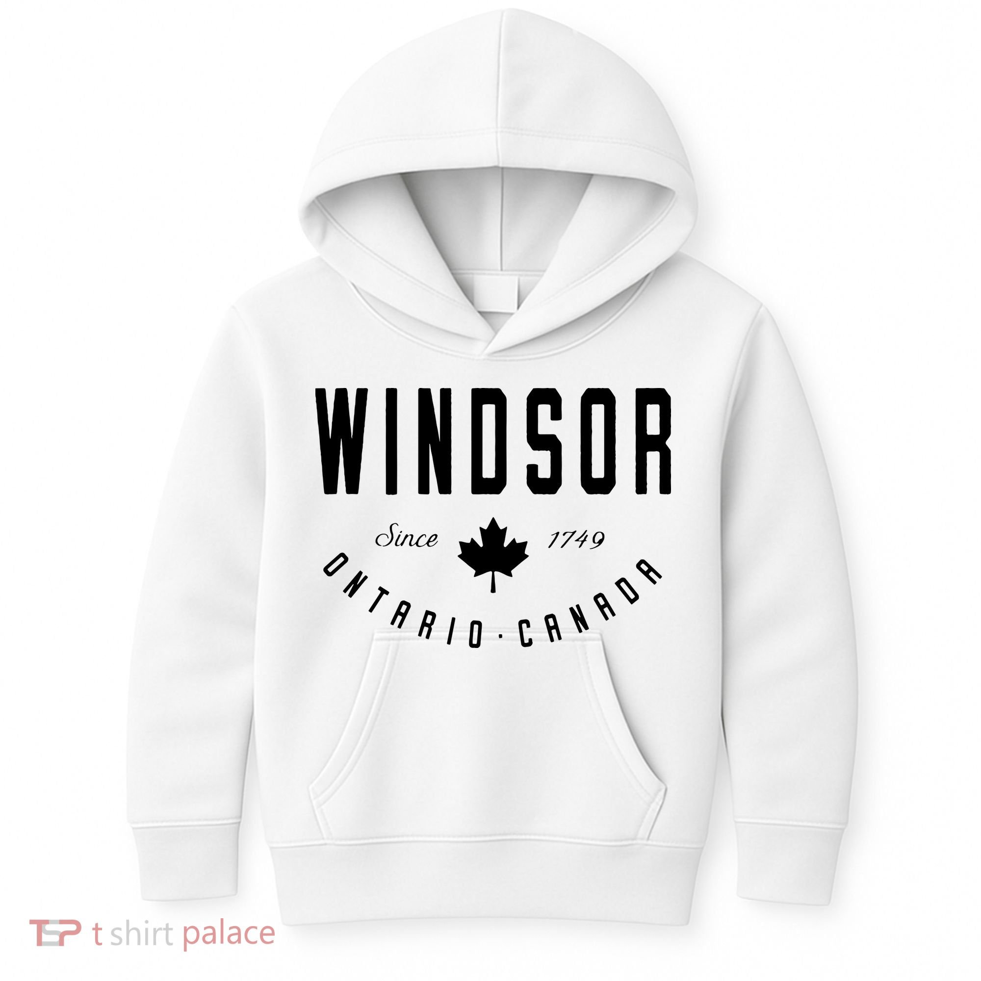 Windsor Ontario Canada Maple Leaf Canadian Gift Kids Hoodie