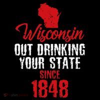 Wisconsin Out Drinking Your State Since 1848 Women's Hoodie thumb 2