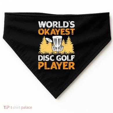 World's Okayest Disc Golf Player USA-Made Doggie Bandana