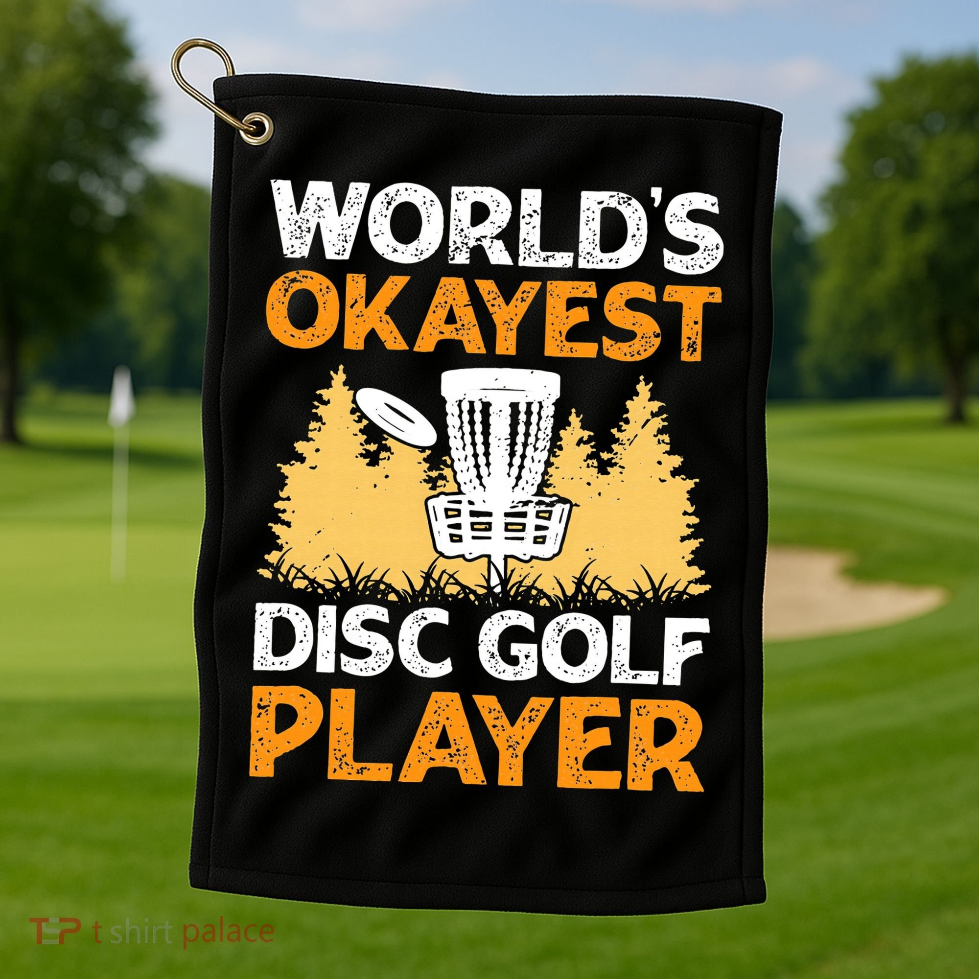 World's Okayest Disc Golf Player Golf Towel