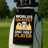 World's Okayest Disc Golf Player Golf Towel thumb 2