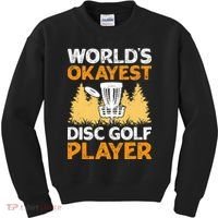 World's Okayest Disc Golf Player Kids Sweatshirt thumb 0
