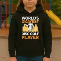 World's Okayest Disc Golf Player Kids Hoodie thumb 3