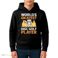 World's Okayest Disc Golf Player Kids Hoodie thumb 4
