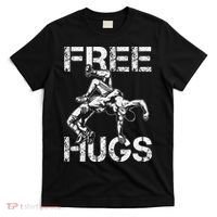 Wrestling Outfit  Distressed Free Hug Wrestling Wrestler  T-Shirt thumb 0