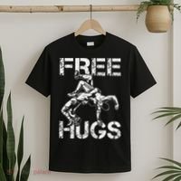 Wrestling Outfit  Distressed Free Hug Wrestling Wrestler  T-Shirt thumb 2