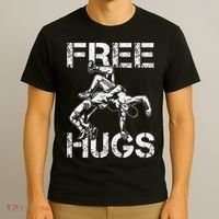 Wrestling Outfit  Distressed Free Hug Wrestling Wrestler  T-Shirt thumb 3