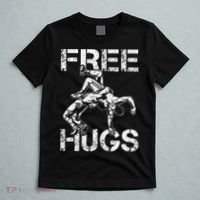 Wrestling Outfit  Distressed Free Hug Wrestling Wrestler  T-Shirt thumb 5