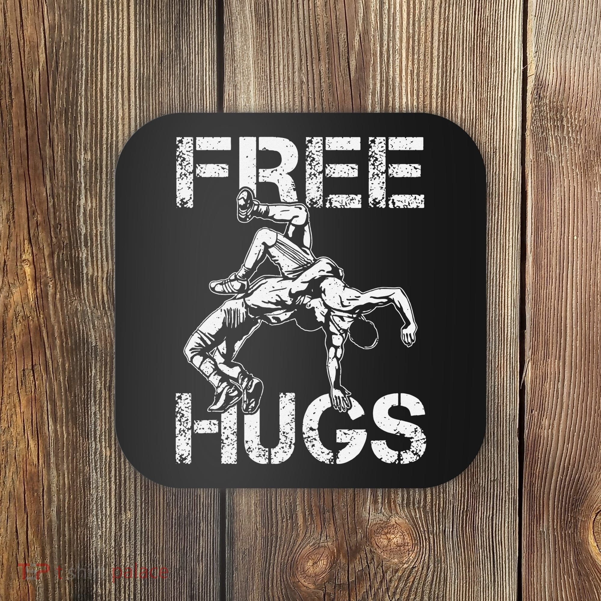 Wrestling Outfit  Distressed Free Hug Wrestling Wrestler  Coaster