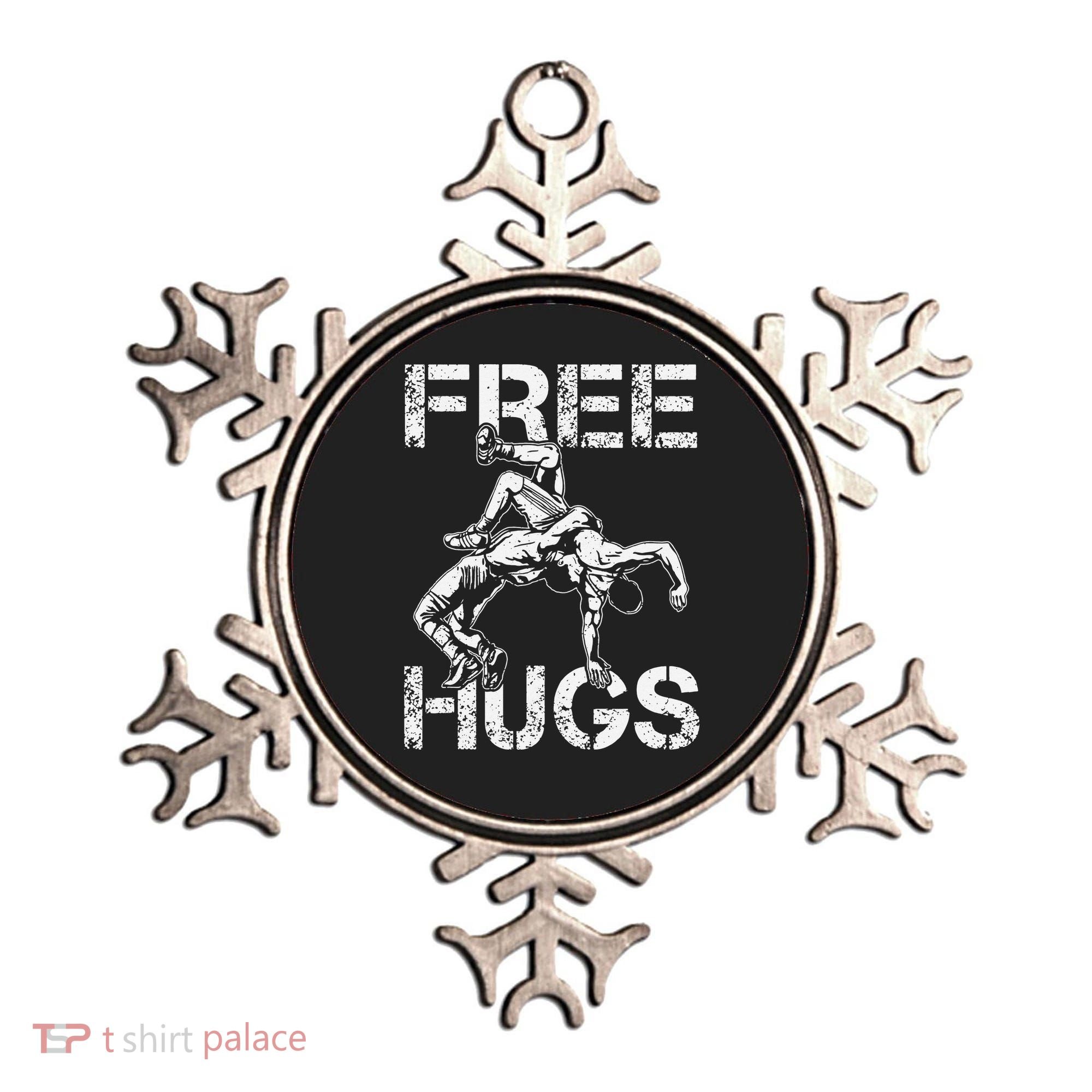 Wrestling Outfit  Distressed Free Hug Wrestling Wrestler  Ornament