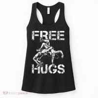 Wrestling Outfit  Distressed Free Hug Wrestling Wrestler  Women's Tank Top thumb 0