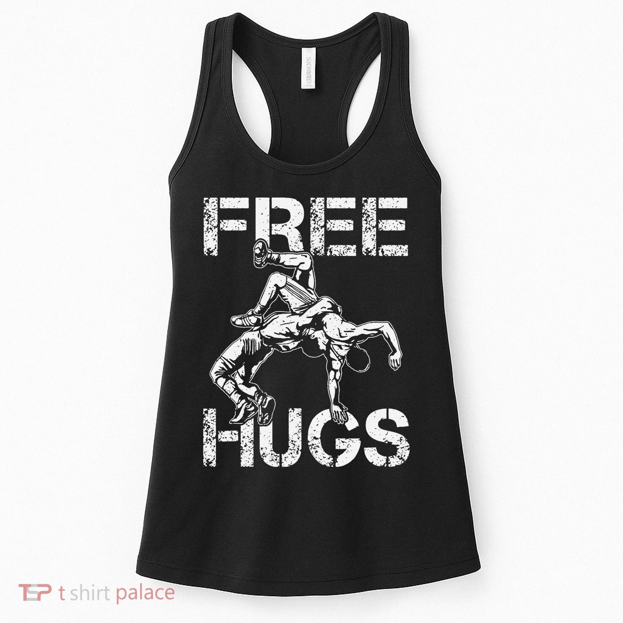 Wrestling Outfit  Distressed Free Hug Wrestling Wrestler  Women's Tank Top