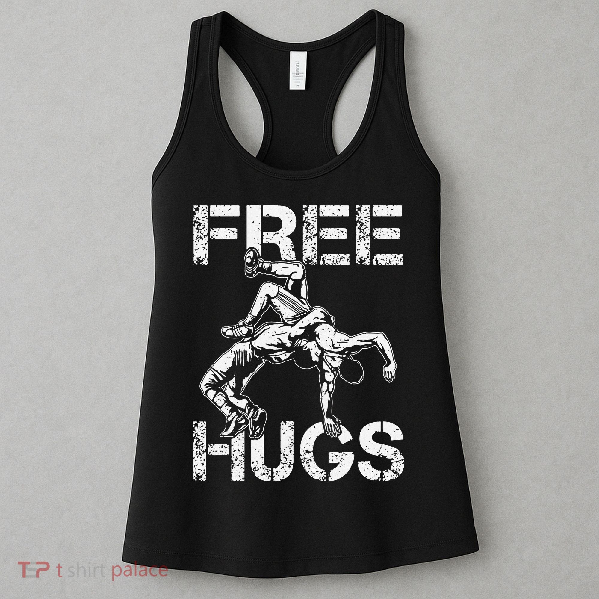 Wrestling Outfit  Distressed Free Hug Wrestling Wrestler  Women's Tank Top
