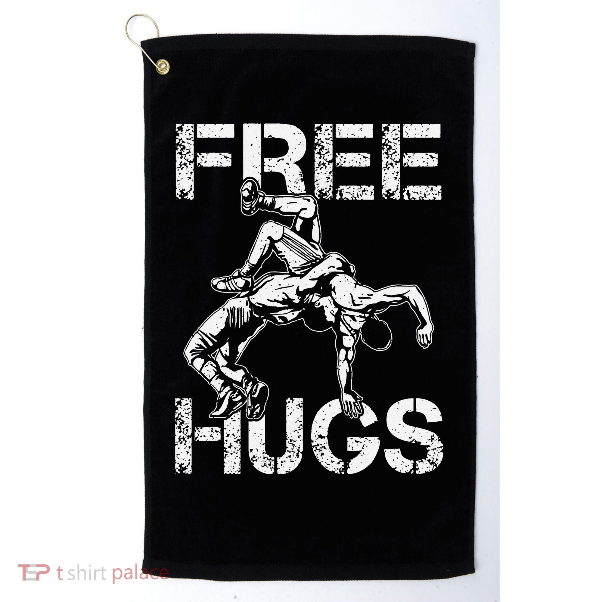 Wrestling Outfit  Distressed Free Hug Wrestling Wrestler  Golf Towel
