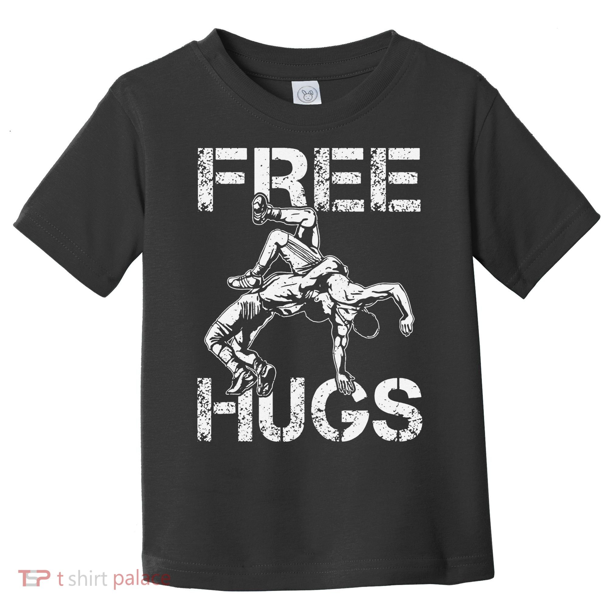 Wrestling Outfit  Distressed Free Hug Wrestling Wrestler  Toddler T-Shirt