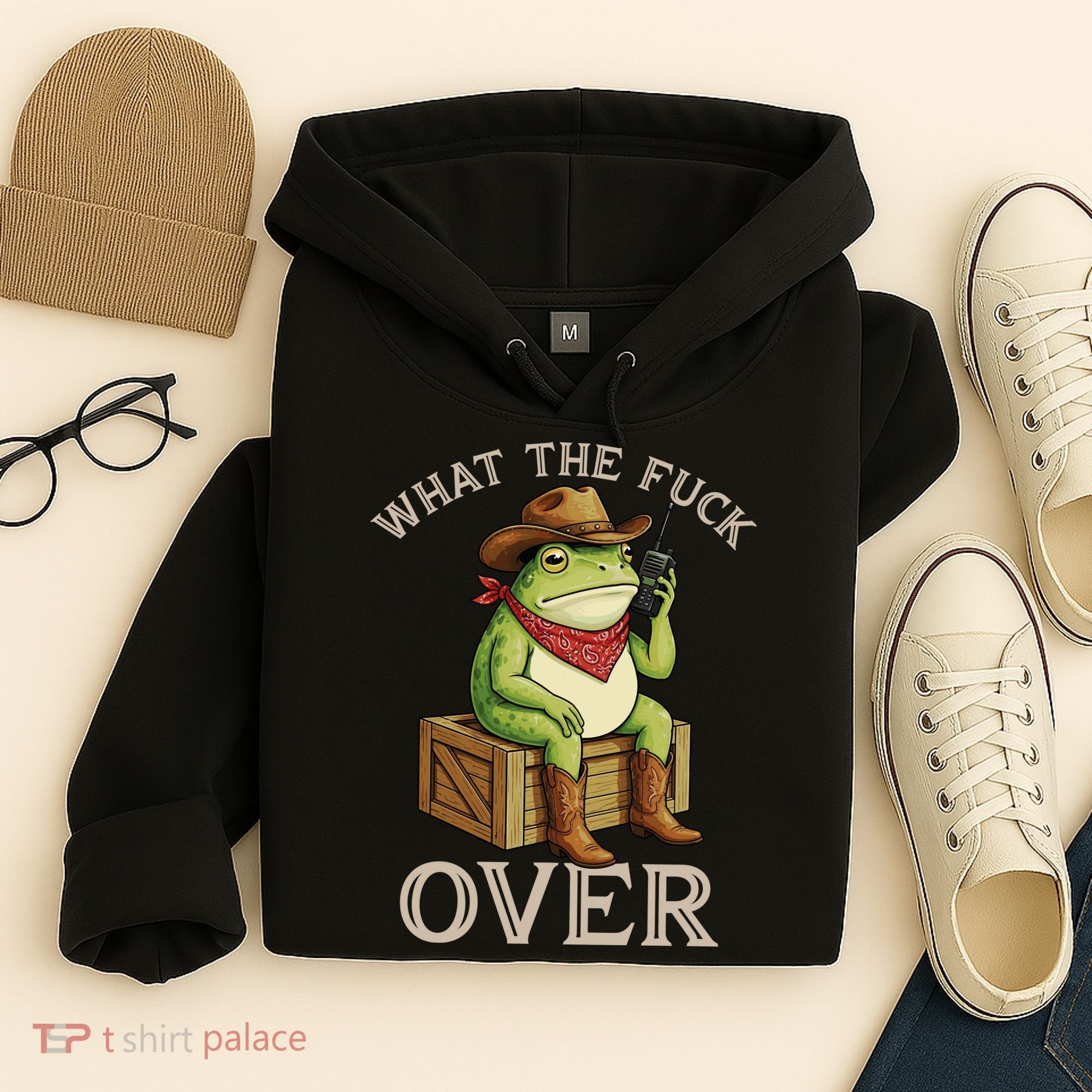 WTF Over Frog Funny Sarcastic Meme Walkie Talkie Hoodie