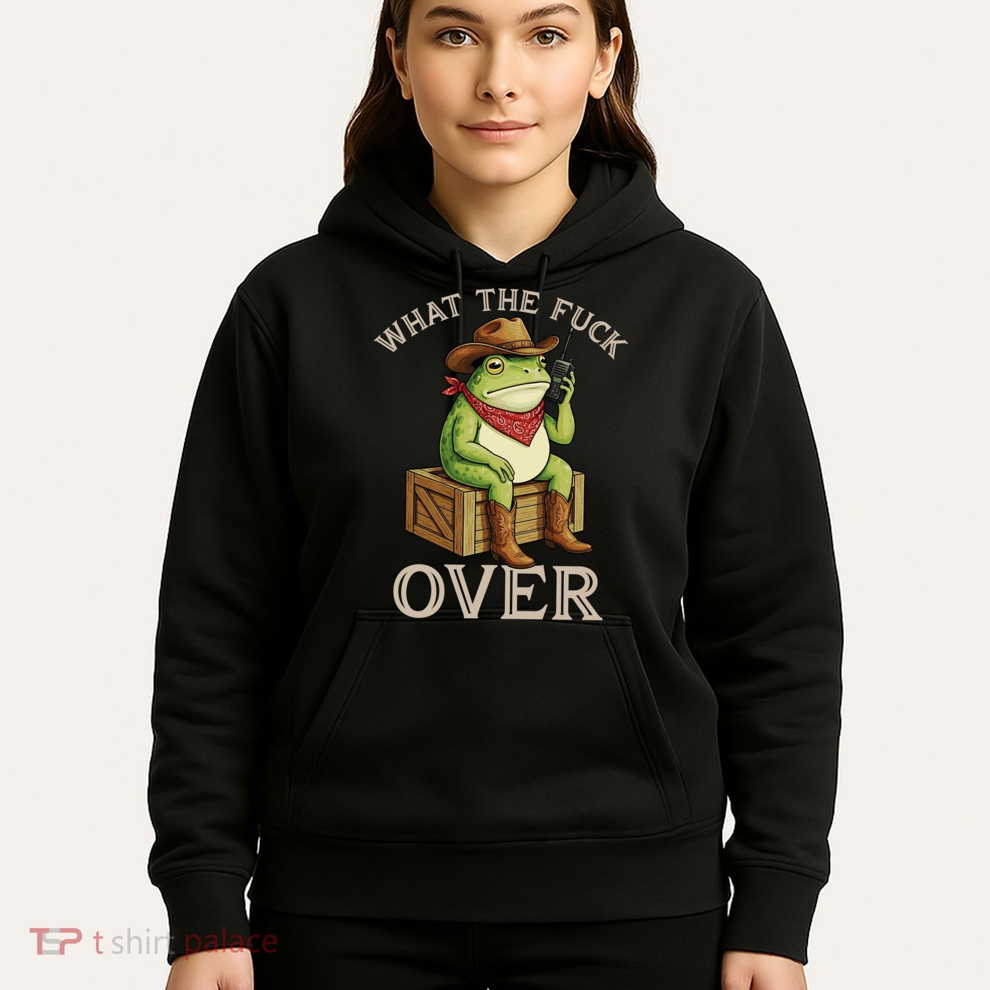 WTF Over Frog Funny Sarcastic Meme Walkie Talkie Hoodie
