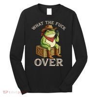 WTF Over Frog Funny Sarcastic Meme Walkie Talkie Long Sleeve Shirt thumb 0