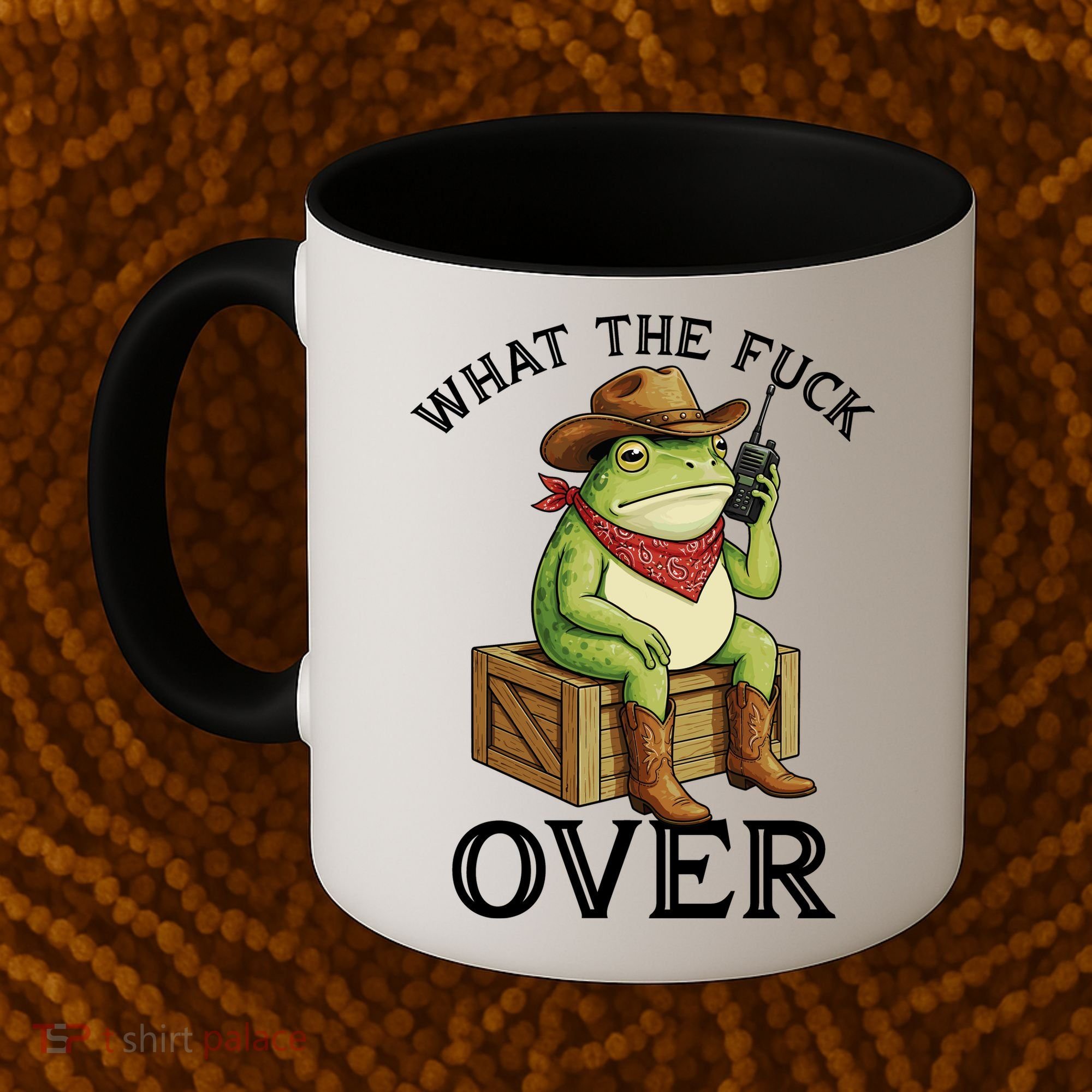 WTF Over Frog Funny Sarcastic Meme Walkie Talkie Coffee Mug